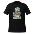 Watercolor Succulents and Books Creative Art Unisex T-Shirt product image 1