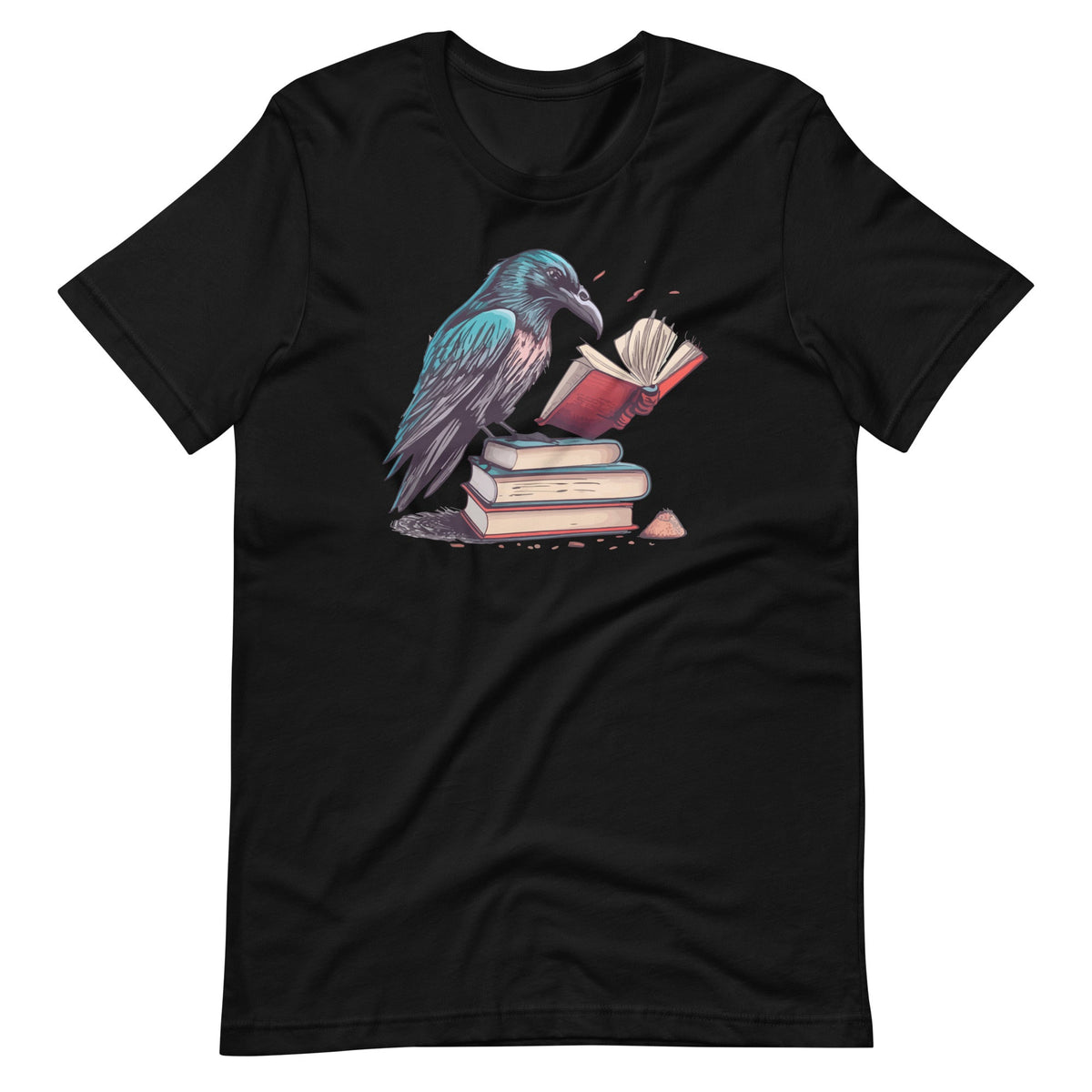Raven Reading Poetry Book Lover Graphic Art Unisex T-Shirt product image 6
