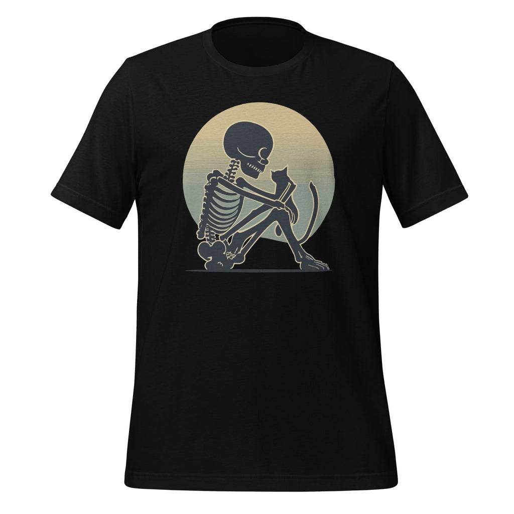Skeleton Holding Caring A Cat Kitty Cute Goth Halloween product image 1