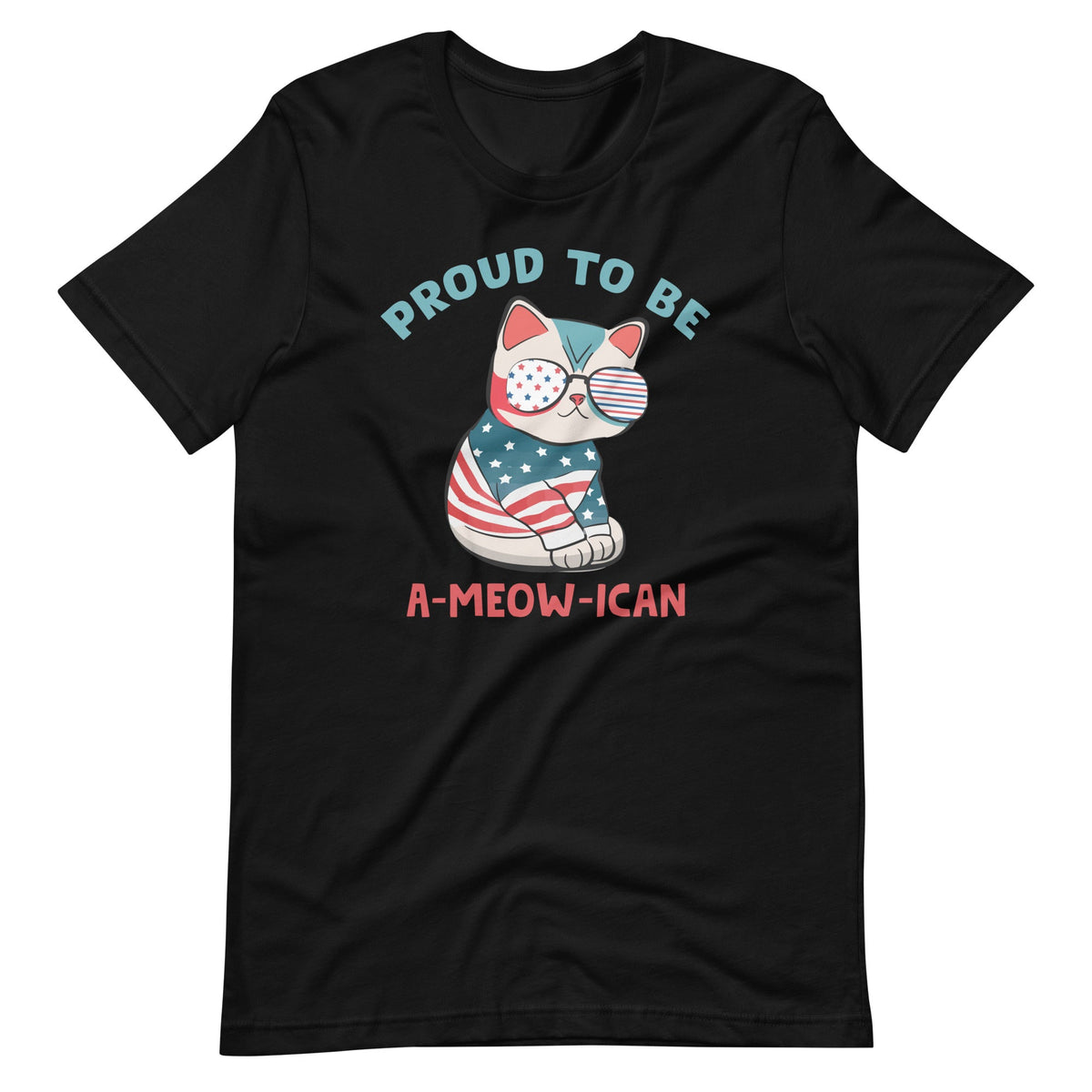 Proud A-Meow-Ican Cute American Flag Cat Kitten Art Unisex product image 6