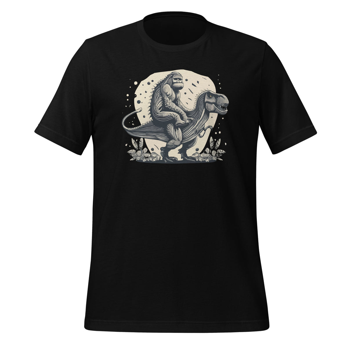 Funny Bigfoot Riding T Rex Dinosaur Sasquatch Unisex T-Shirt product image 1
