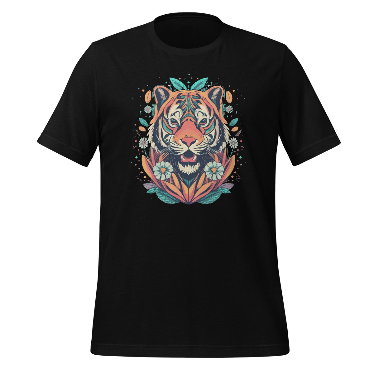 Colourful Flowery Tiger Head Magical Art Animal Unisex product image 1