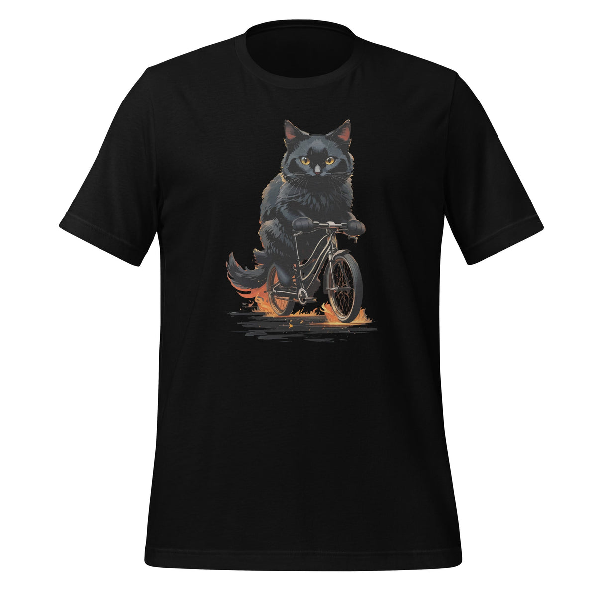 Funny Cat Drives Bicycle Kitten Lover Graphic Unisex T-Shirt product image 1