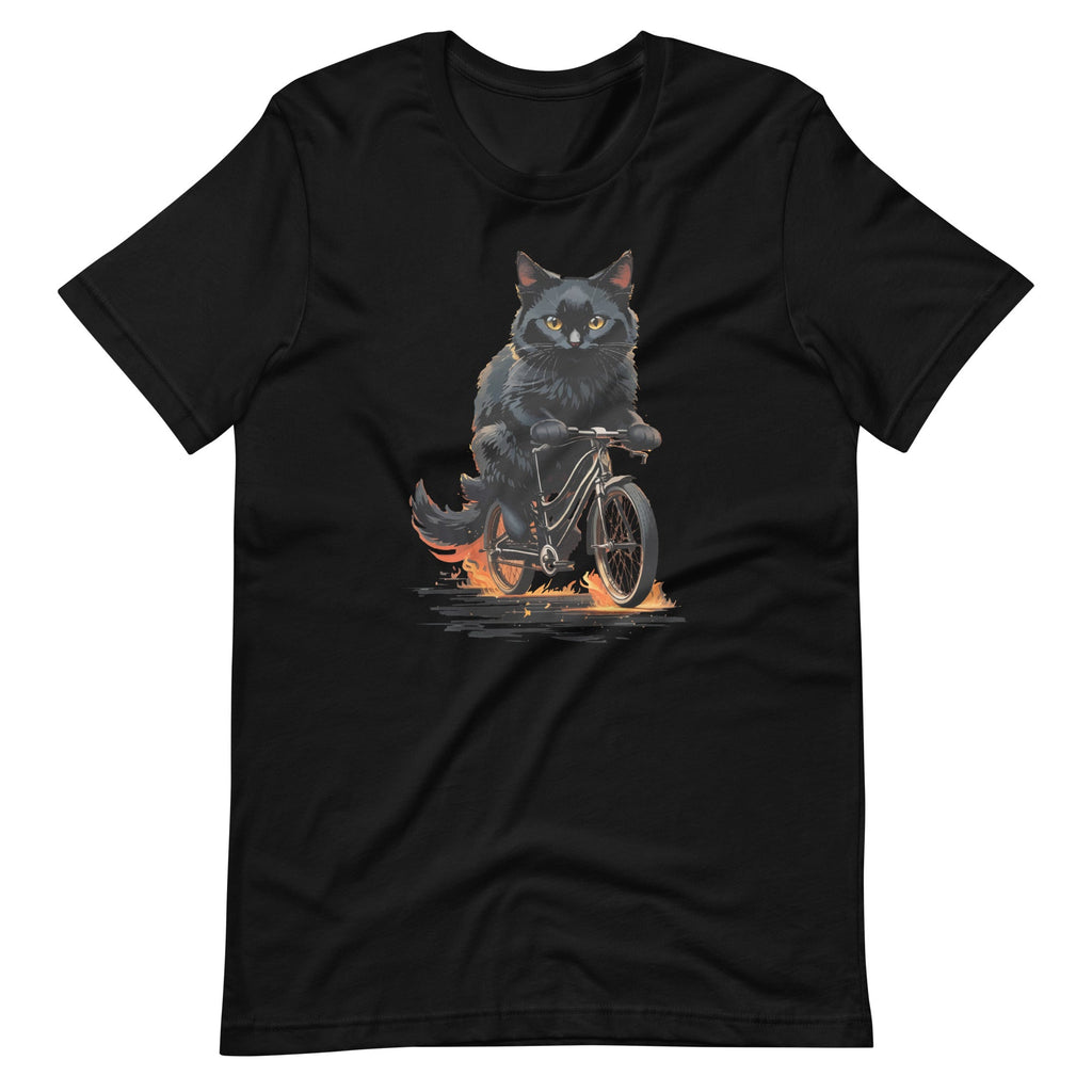 Funny Cat Drives Bicycle Kitten Lover Graphic Unisex T-Shirt product image 2