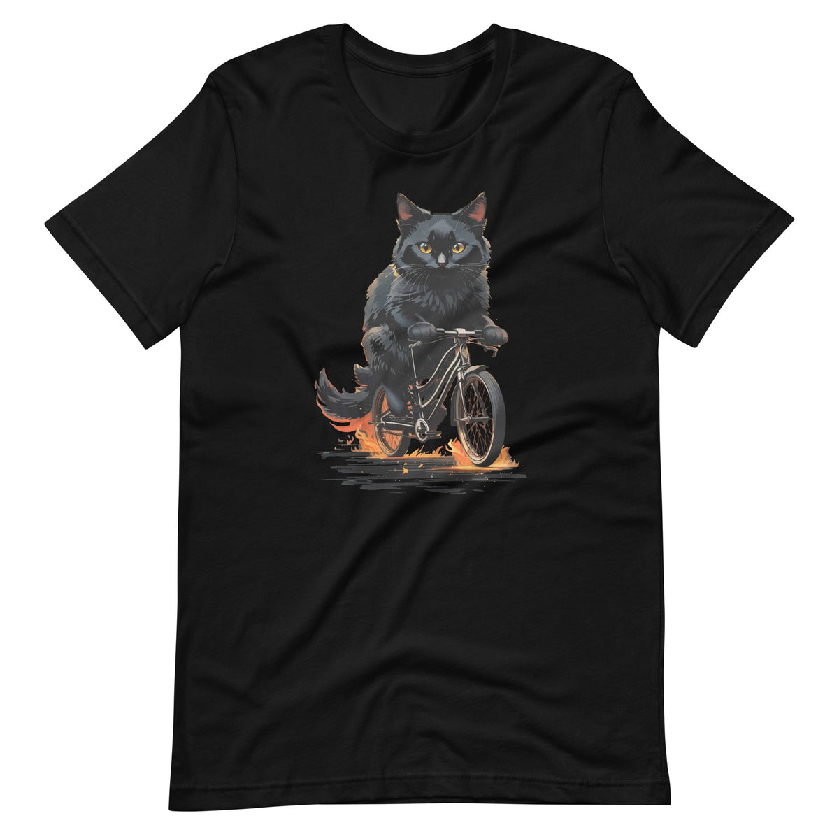 Funny Cat Drives Bicycle Kitten Lover Graphic Unisex T-Shirt product image 2