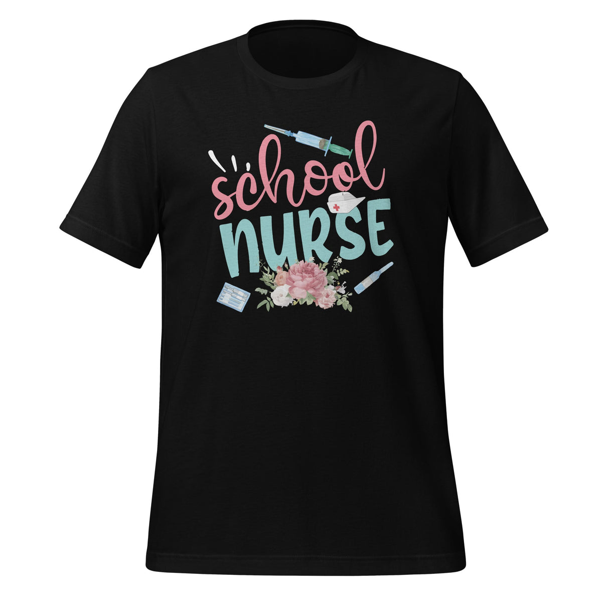 Funny School Nurse Stethoscope Injection Flowers Unisex product image 1