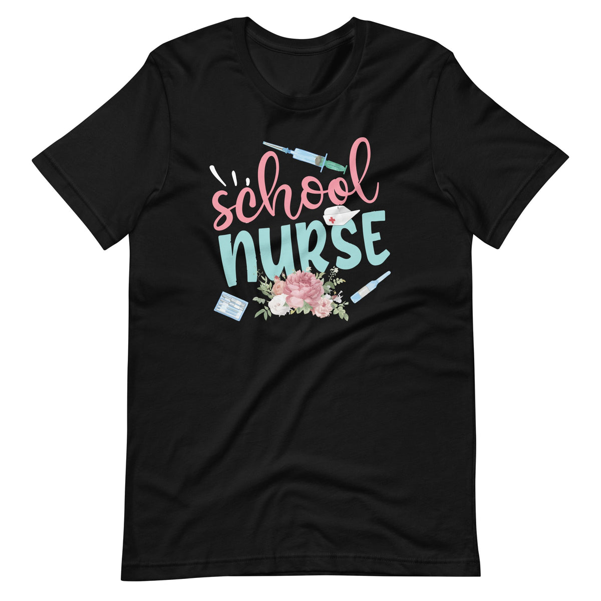 Funny School Nurse Stethoscope Injection Flowers Unisex product image 2