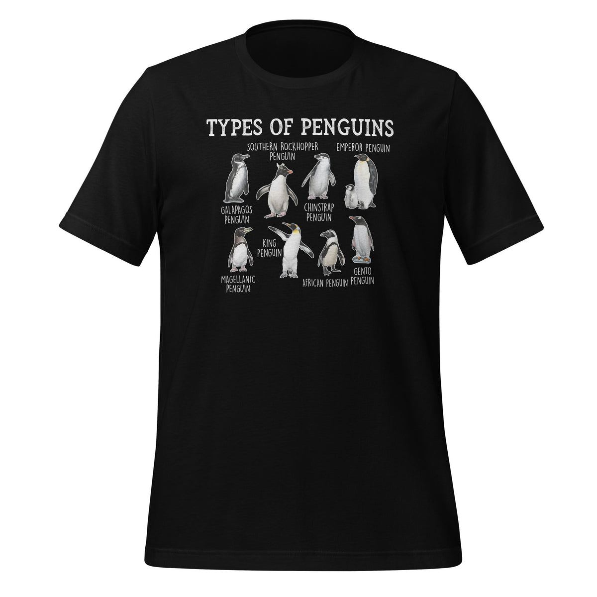 Types Of Penguins Of World Animal Penguin Lover Unisex product image 1
