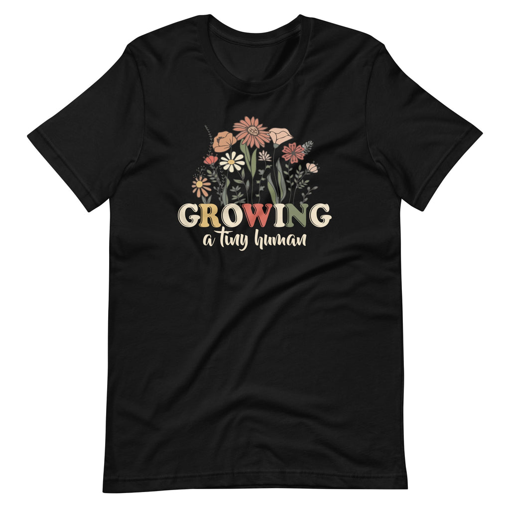 Growing A Human Floral Tiny Flowers Funny Pregnancy Unisex product image 2