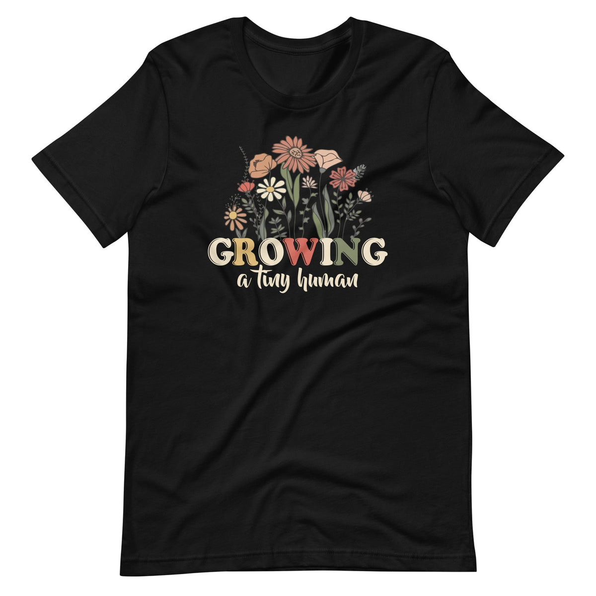Growing A Human Floral Tiny Flowers Funny Pregnancy Unisex product image 2