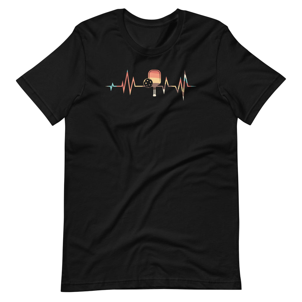 Pickleball Lovers Heartbeat in Retro Colors Unisex T-Shirt product image 2