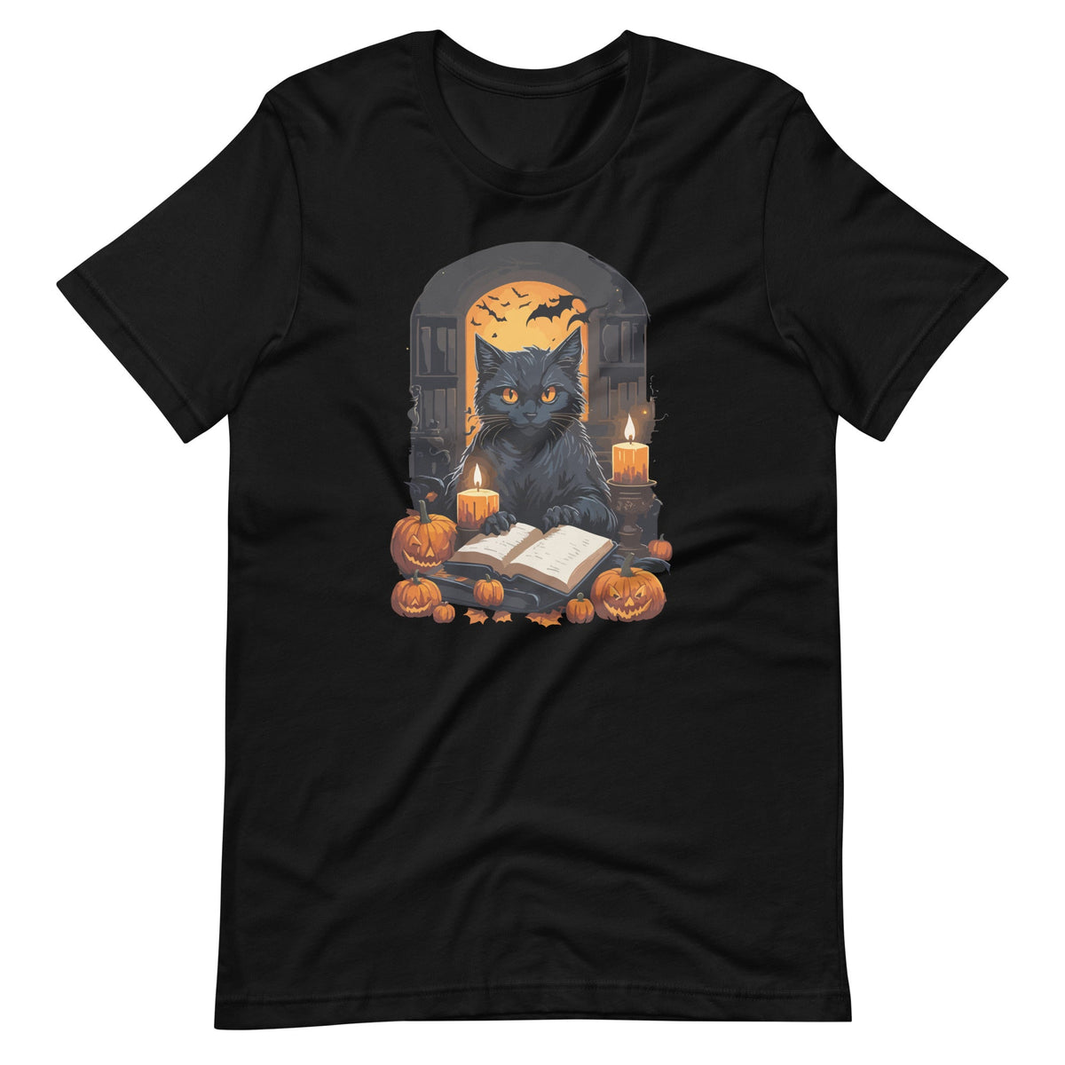 Black Cat Reading Books Pumpkin Autumn Teachers Halloween product image 2