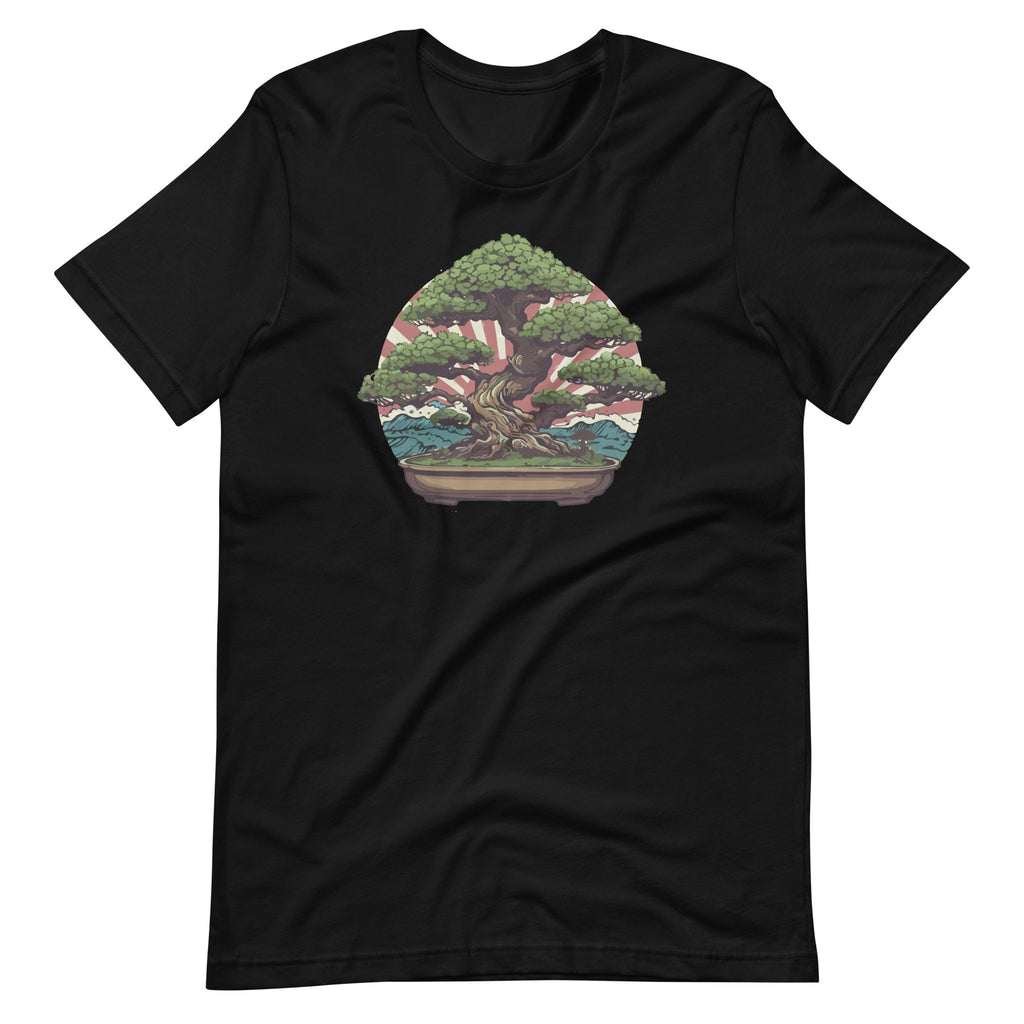 Bonsai Tree and Sun Rising In Japan Graphic Art Unisex product image 2