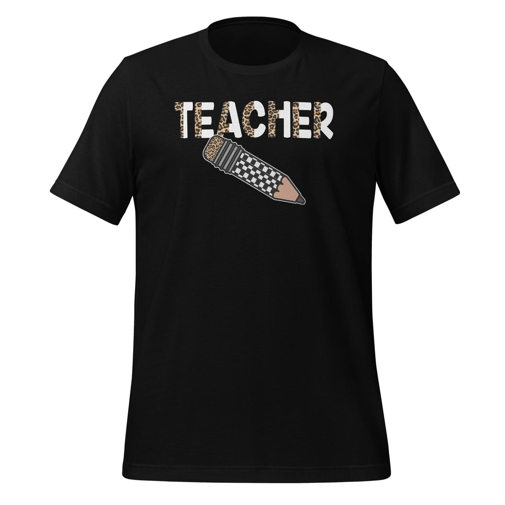 Retro Checkered Teacher Leopard Pencil Back To School product image 1