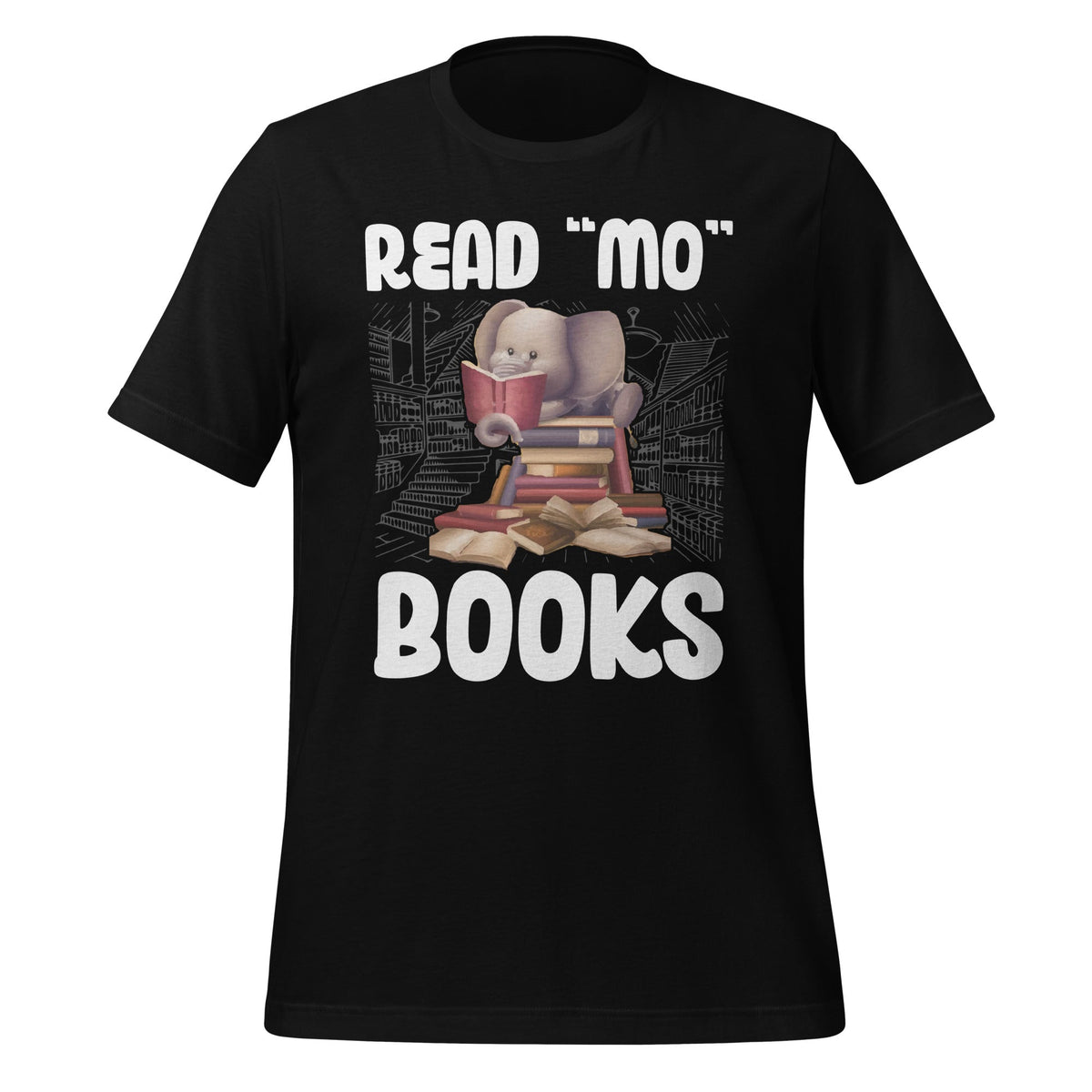 Read Books Elephant - More Reading Lovers Unisex T-Shirt product image 2