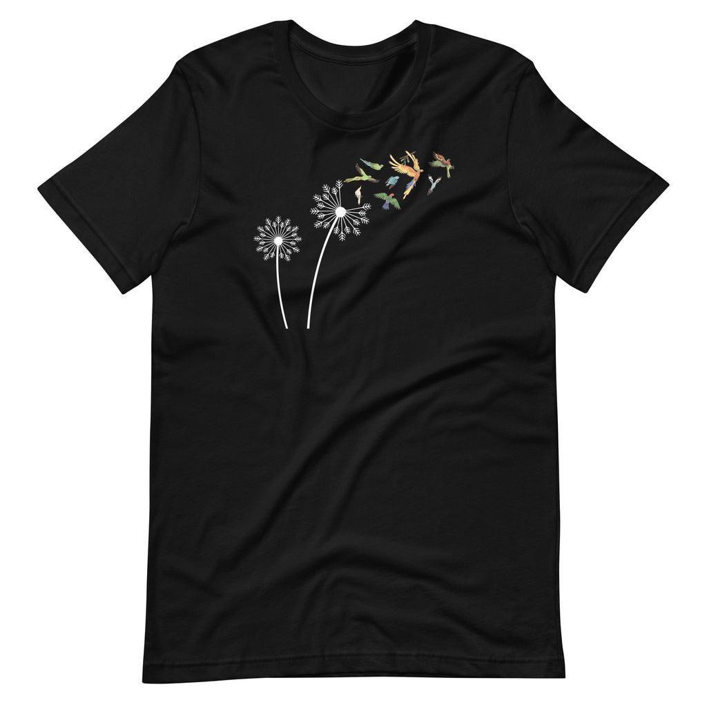 Budgie Dandelion Flower Parakeet Bird Lovers Unisex T-Shirt product image 1