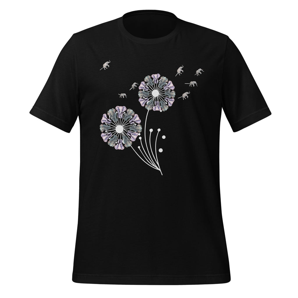 Dandelion Elephants Elephant Lover Flower Art Unisex T-Shirt product image 2
