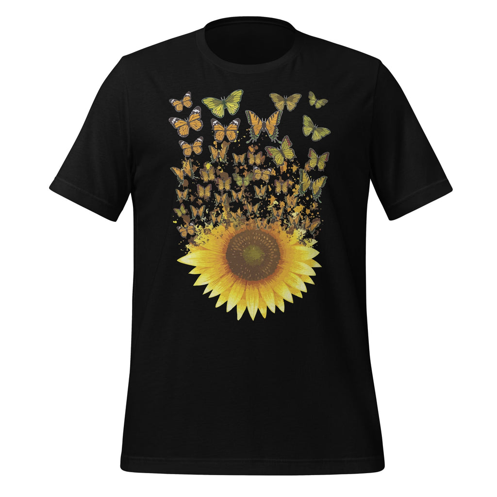 Adorable Butterfly Sunflower Graphic Art Unisex T-Shirt product image 1