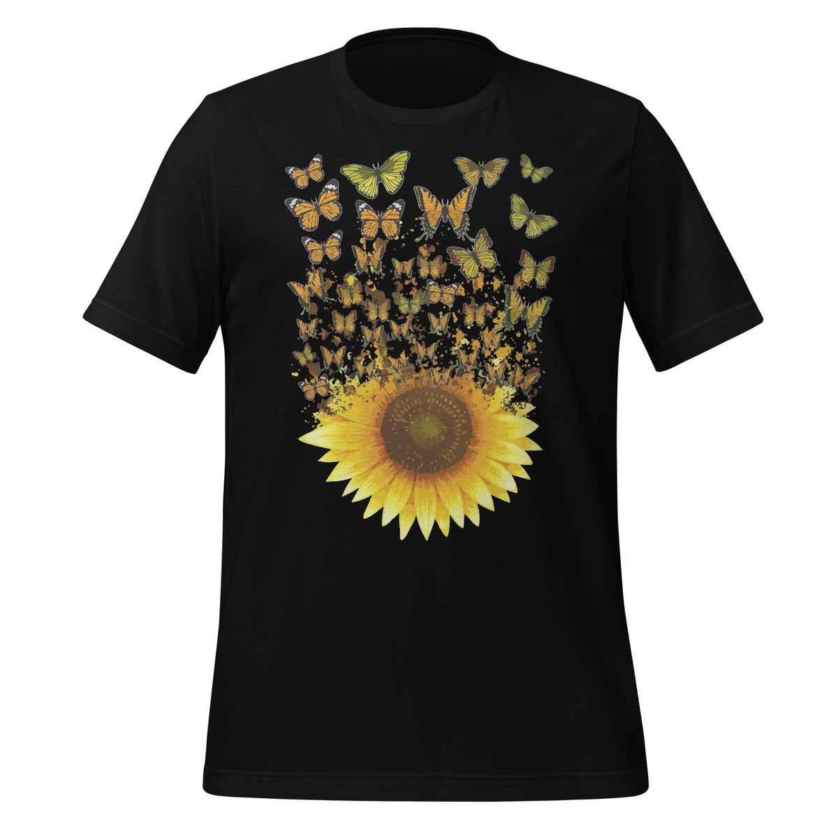Adorable Butterfly Sunflower Graphic Art Unisex T-Shirt product image 1