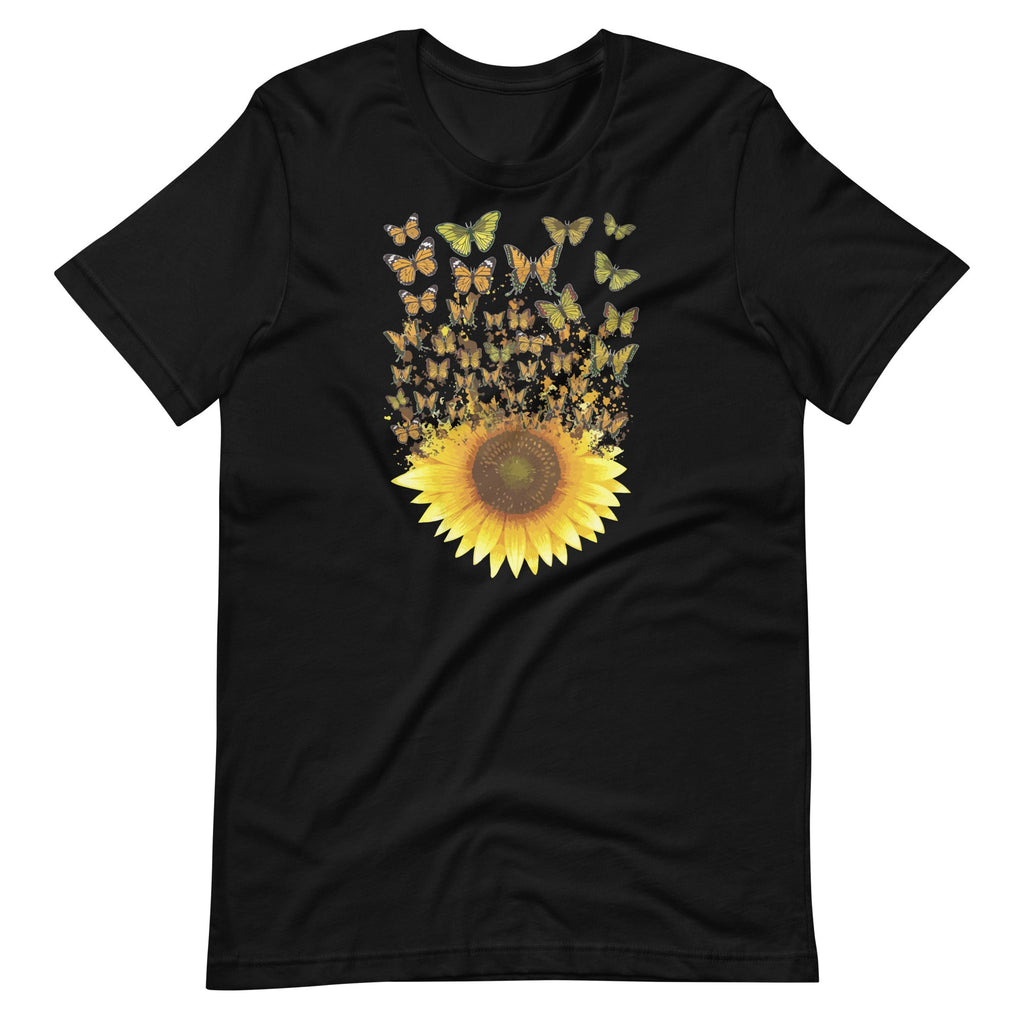 Adorable Butterfly Sunflower Graphic Art Unisex T-Shirt product image 2