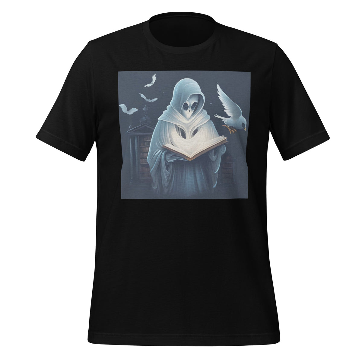 Vintage Ghost Book Reading Librarian Halloween Unisex product image 1