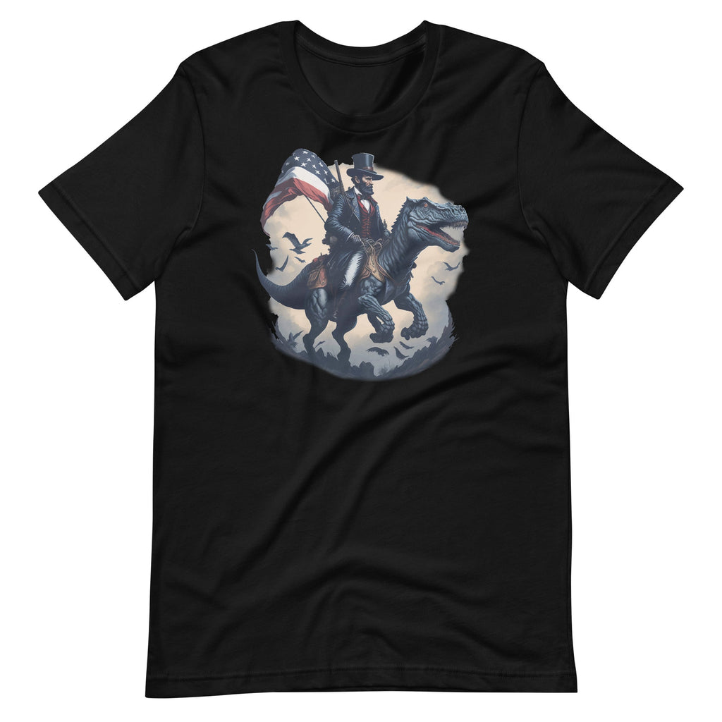 Abe Lincoln Riding Dinosaur American Patriotic Funny Unisex product image 2