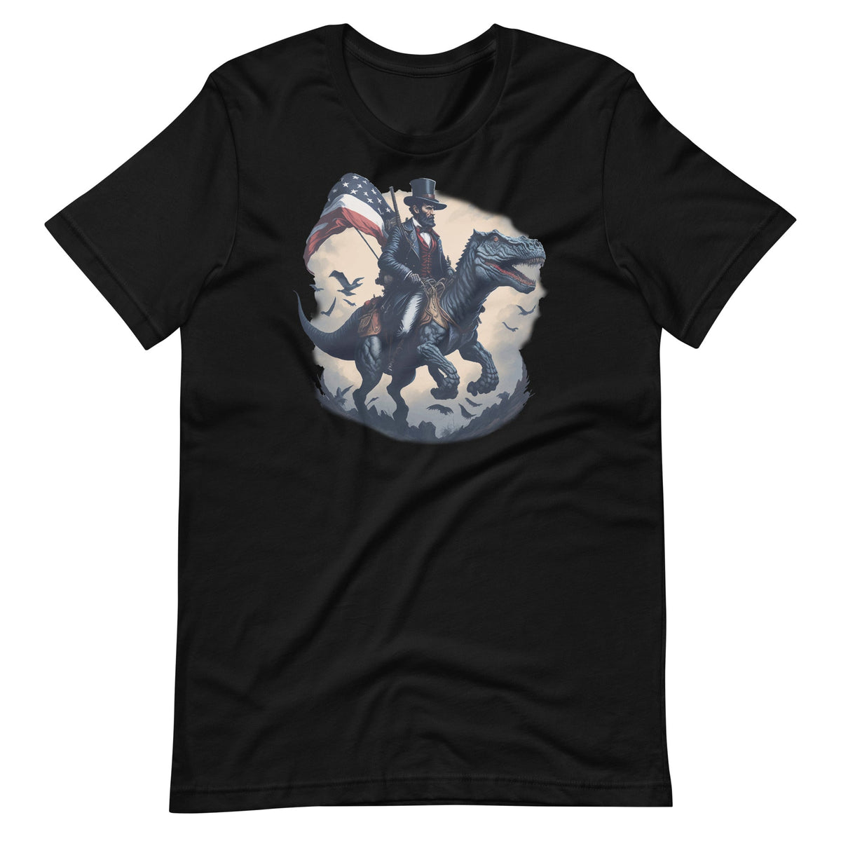 Abe Lincoln Riding Dinosaur American Patriotic Funny Unisex product image 2