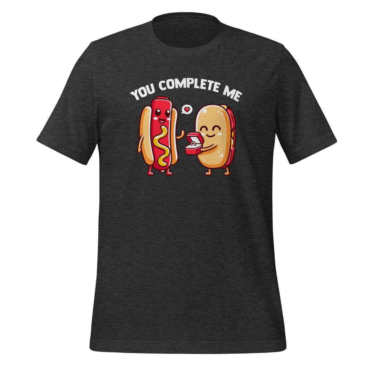 You Complete Me Hot Dog and Bun Funny Couples Unisex T-Shirt product image 5