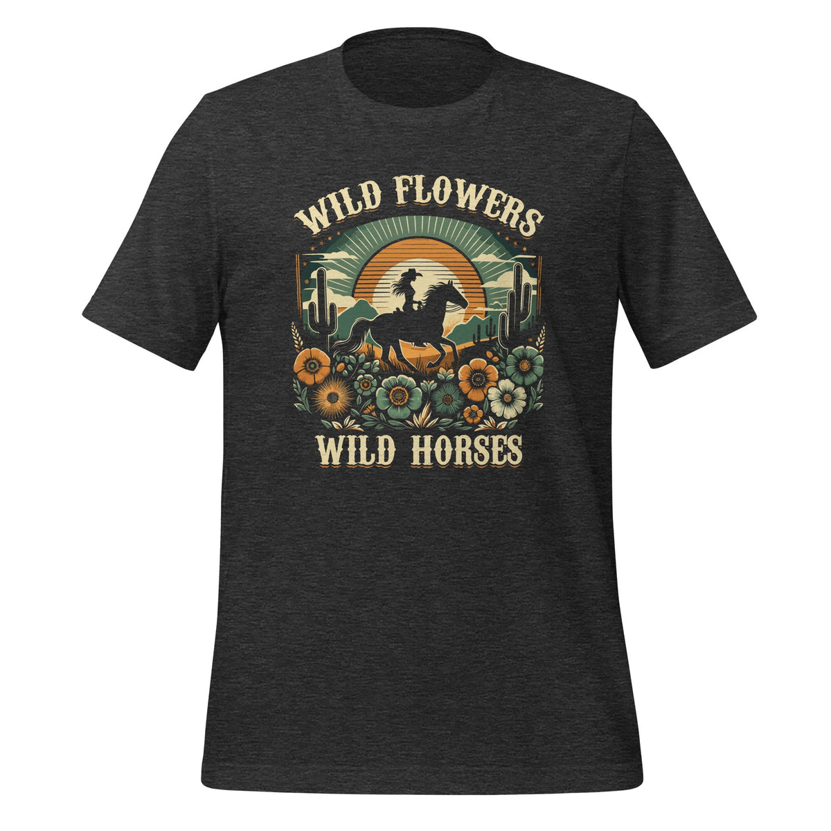Wild Flowers And Horses Vintage Sunset Country Cowgirl product image 5