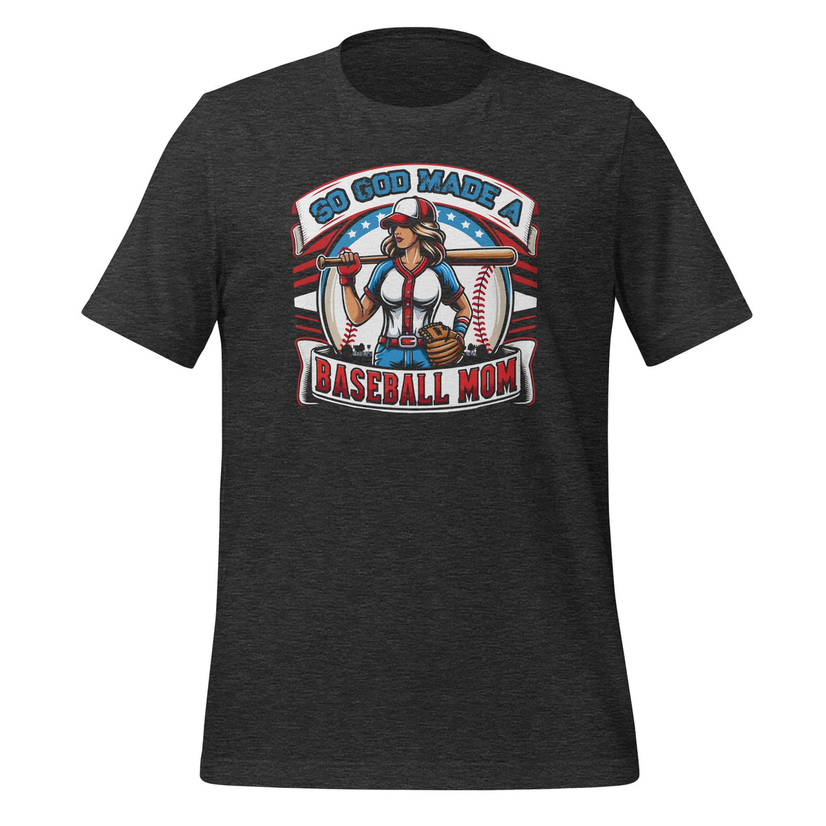 So God Made A Baseball Mom Funny Player Mothers Day Unisex product image 5