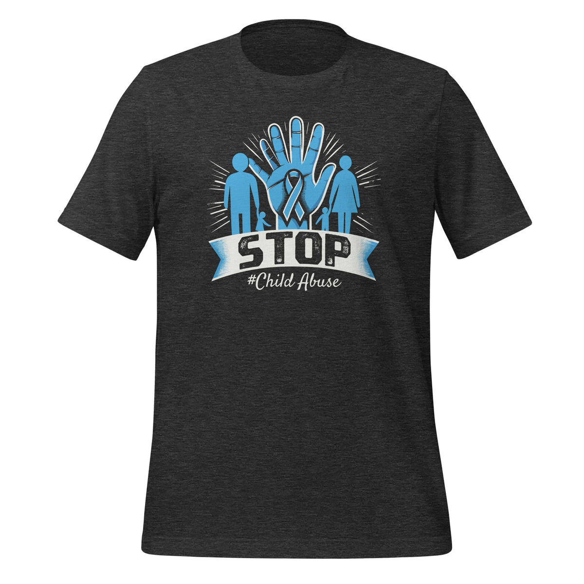 Blue Hand Family Stop Child Abuse Prevention Month Unisex product image 5