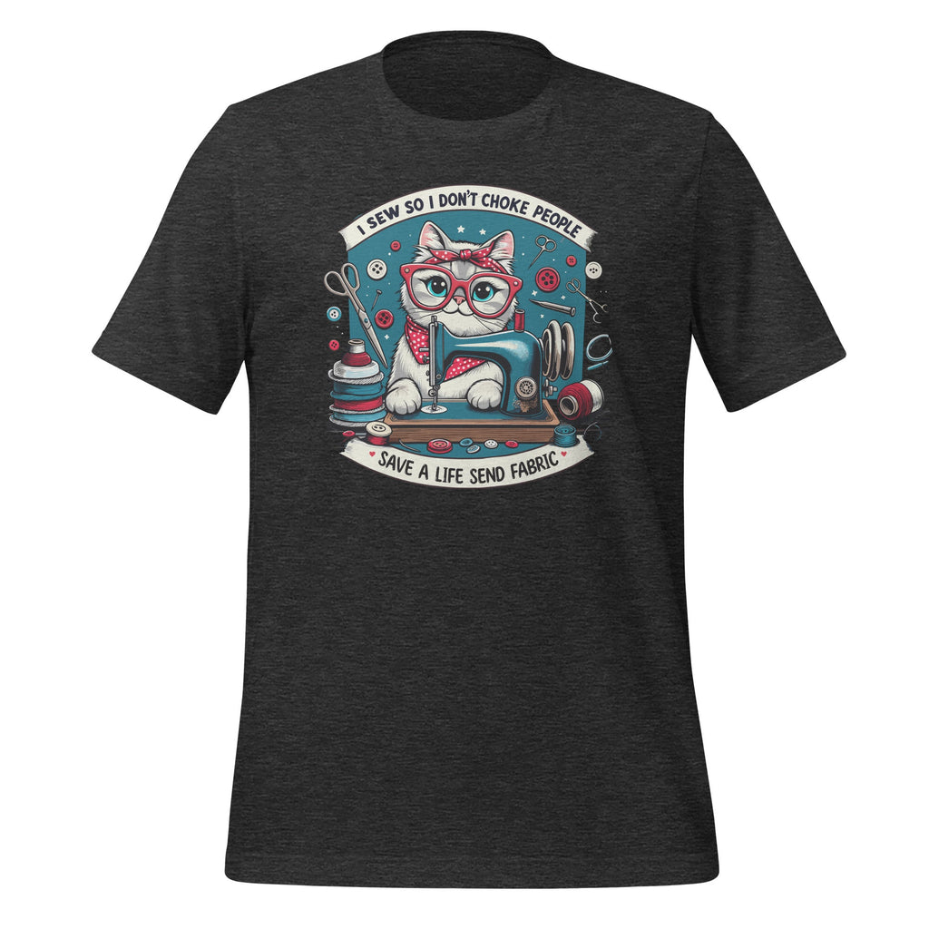 Cat I Sew So I Don’t Choke People Save A Life Send Fabric product image 5