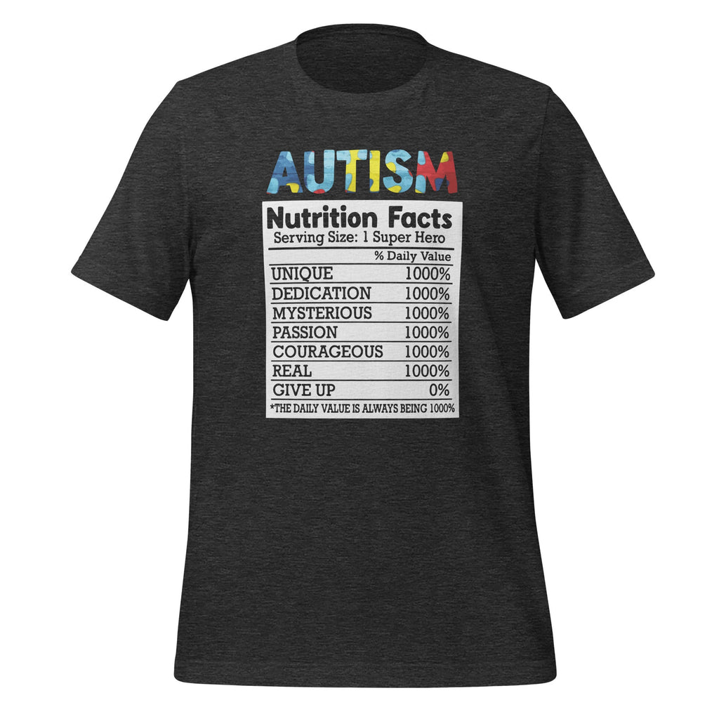 Autism Nutrition Fact Acceptance Awareness Day Funny Unisex product image 5