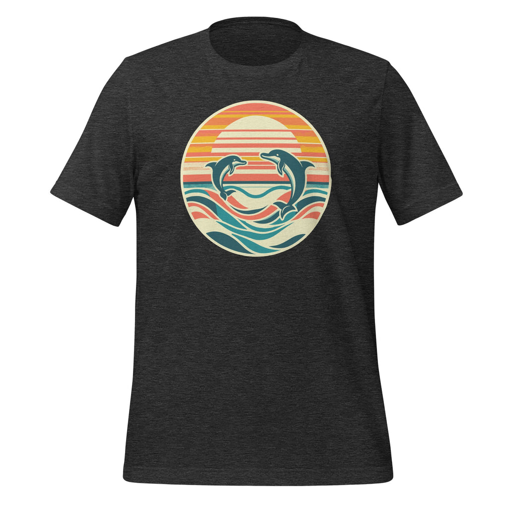 Vintage Retro Summer Time Beach Dolphin Day Unisex T-Shirt product image 5