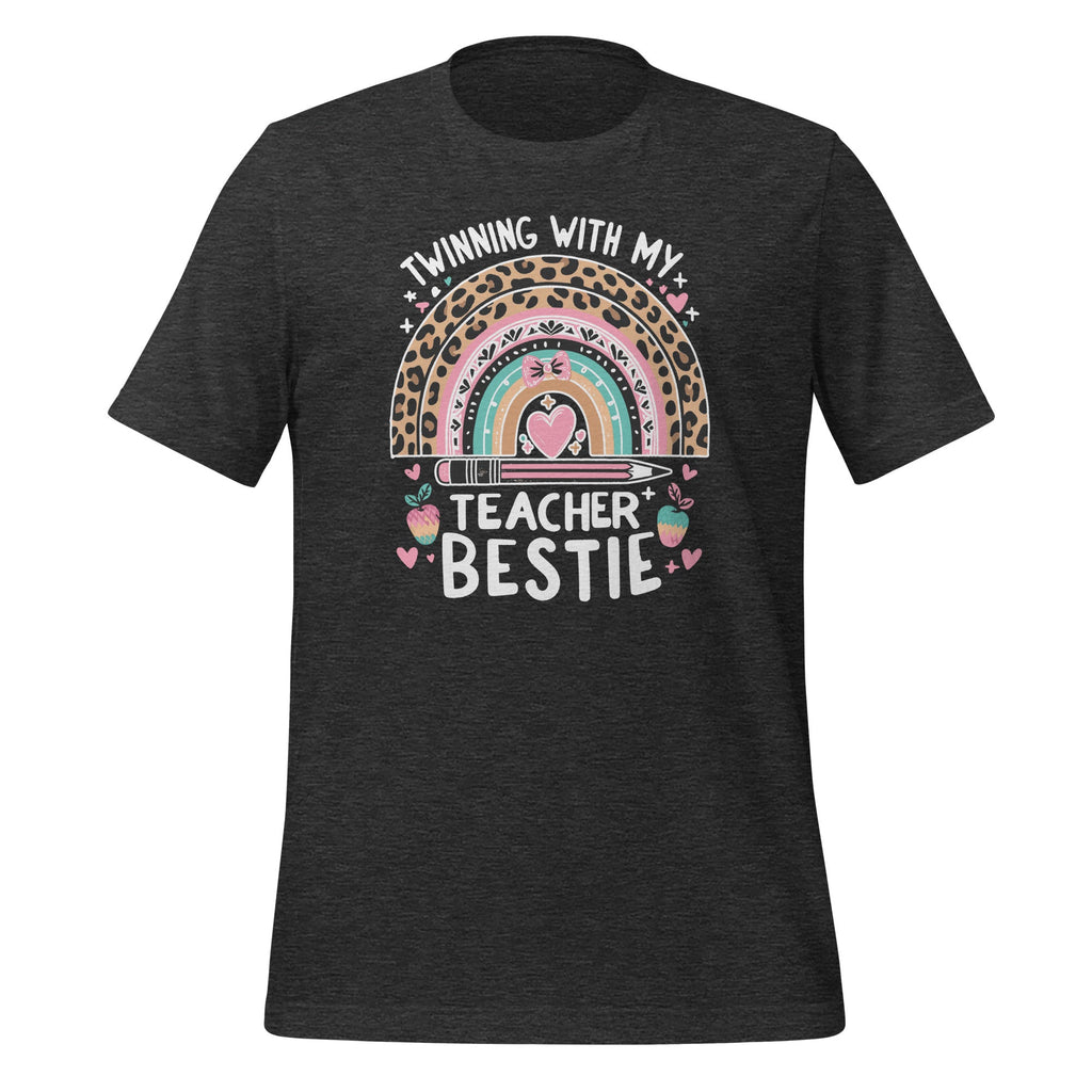 Boho Rainbow Twinning With My Teacher Bestie Unisex T-Shirt product image 5