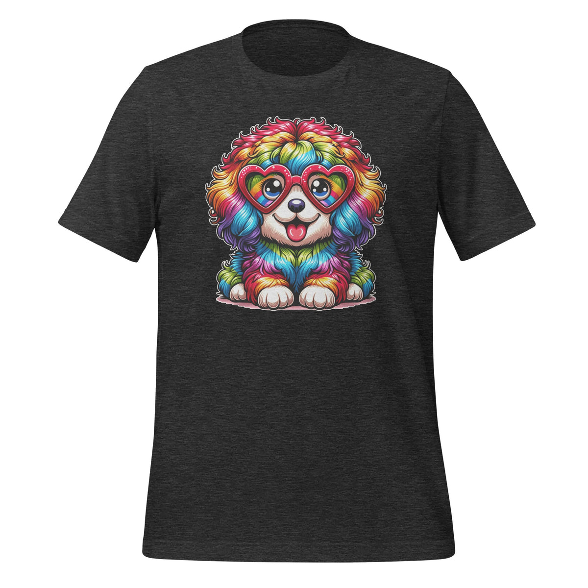 Rainbow Cute Dog Wearing Glasses Heart Puppy Funny Unisex product image 5