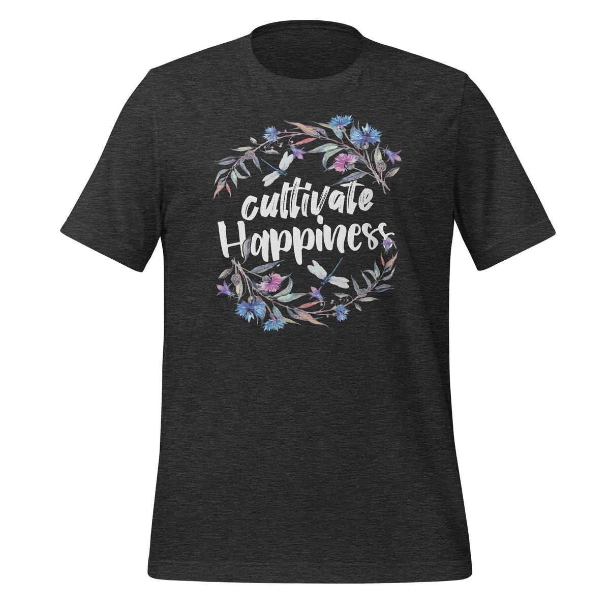 Cultivate Happiness - Watercolor Quote Saying Short-Sleeve product image 4