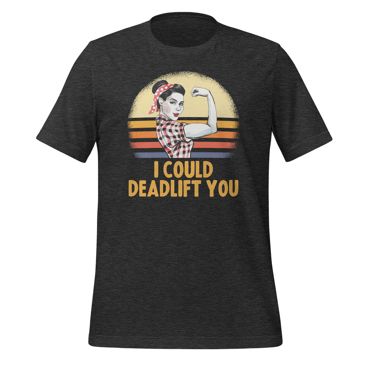 I Could Deadlift You - Strong Girl Retro Vintage Sunset product image 5