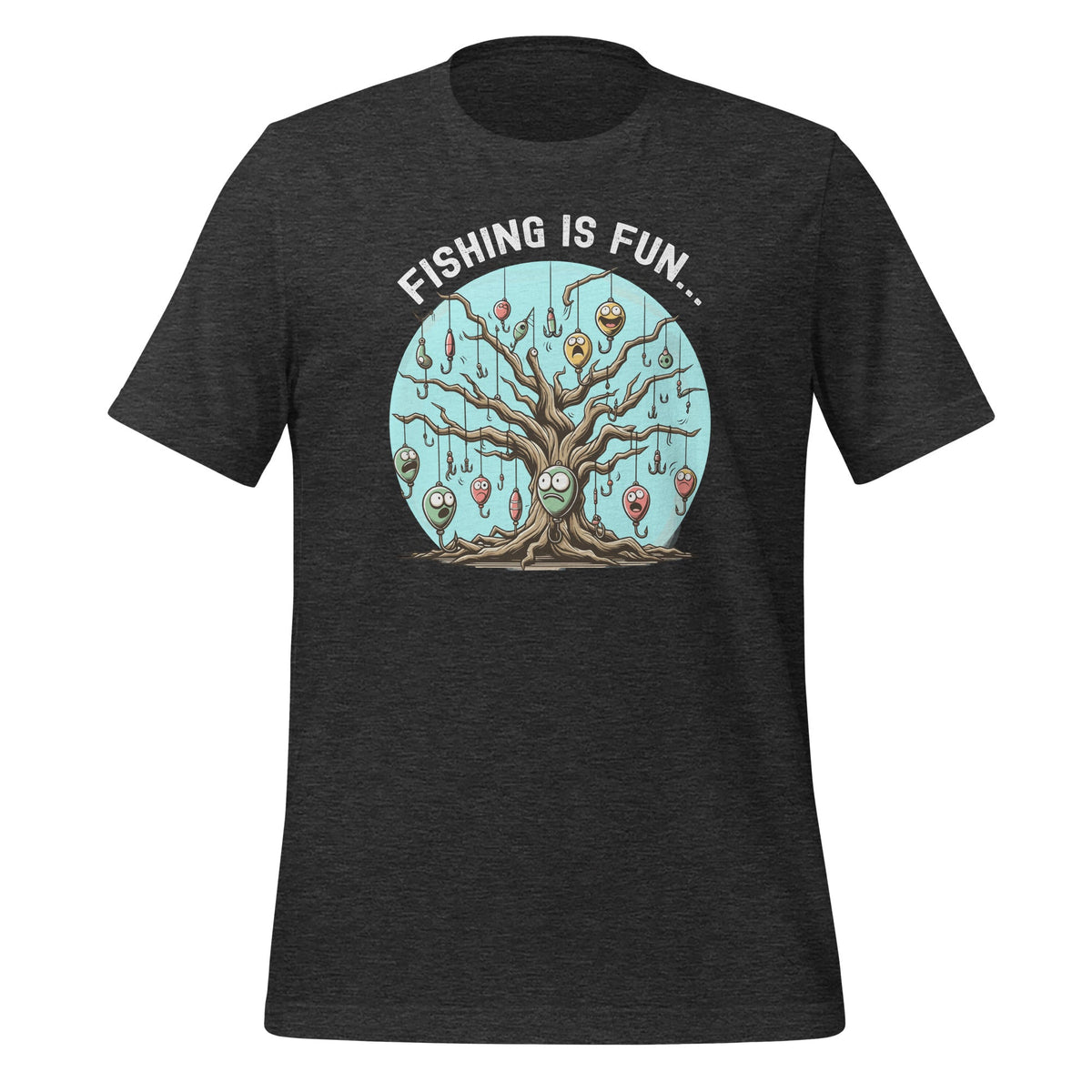 Fishing Is Fun Bobbers Stuck In Tree Unisex T-Shirt product image 5
