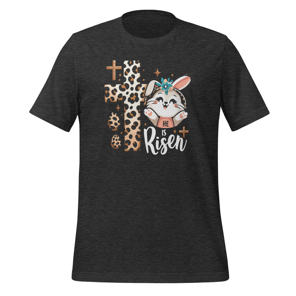 He Is Risen Leopard Cross Bunny Easter Day Christian Faith product image 5