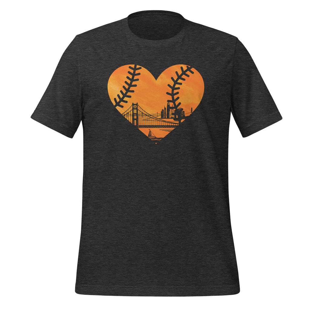 US State San Francisco Baseball Vintage Heart Unisex t-shirt product image 5