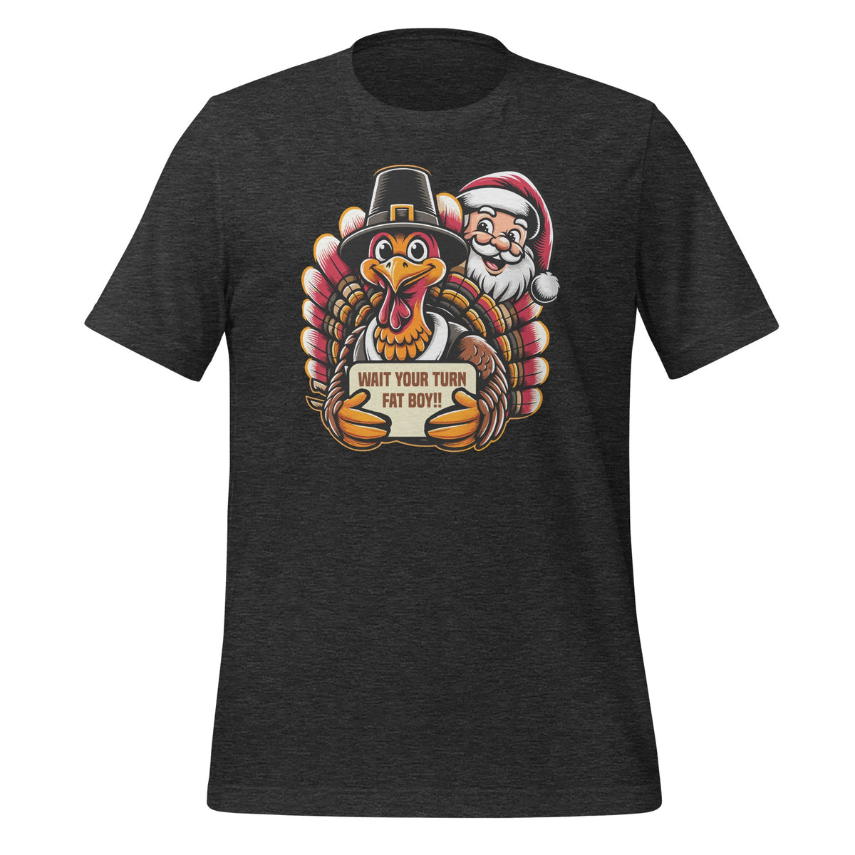 Fun Thanksgiving Wait For Your Turn Fat Santa Christmas Boy product image 4
