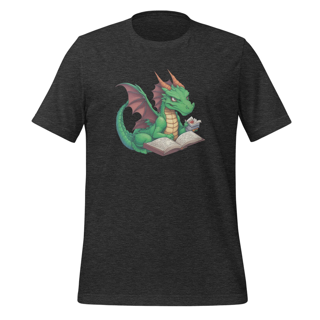 Dragon Wearing Glasses Reading A Book Unisex T-Shirt product image 4