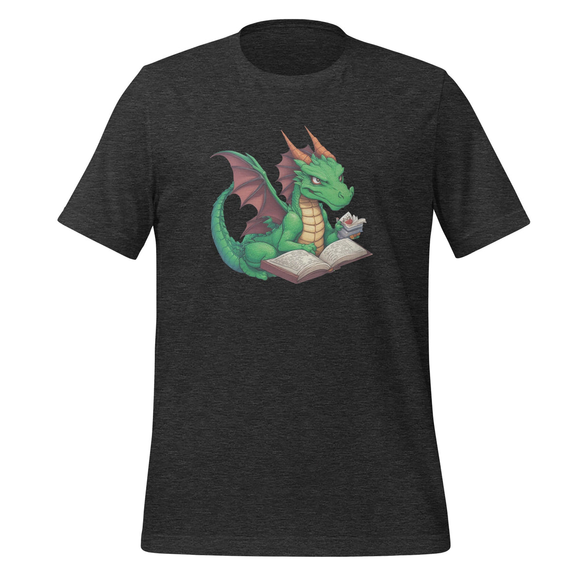 Dragon Wearing Glasses Reading A Book Unisex T-Shirt product image 4