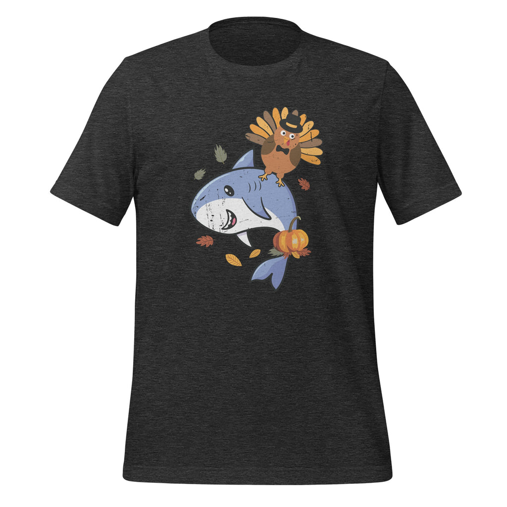 Thanksgiving Turkey Riding Shark Funny Boys Girls Unisex product image 4