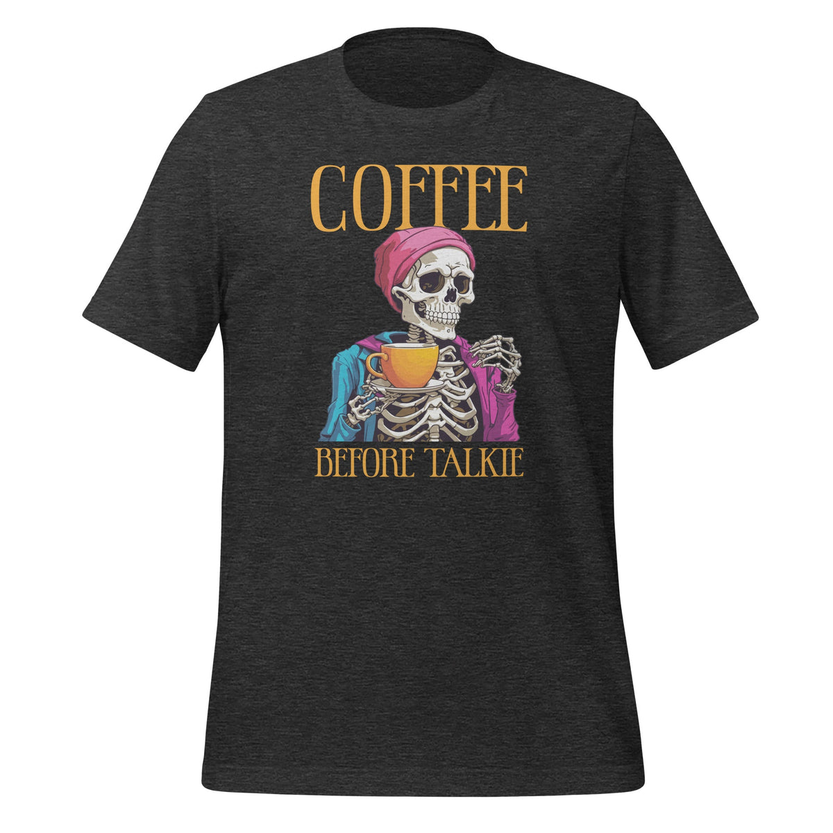 Coffee Before Talkie Drinking Skeleton Funny Halloween product image 4