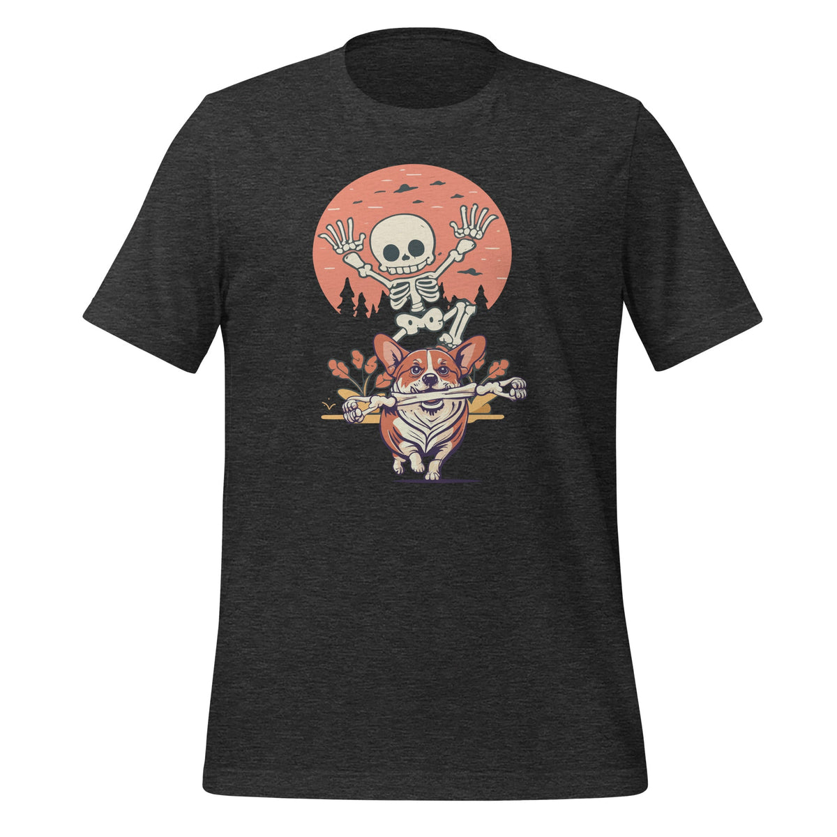Naughty Corgi Dog Funny Skeleton Halloween Unisex T-Shirt product image 4