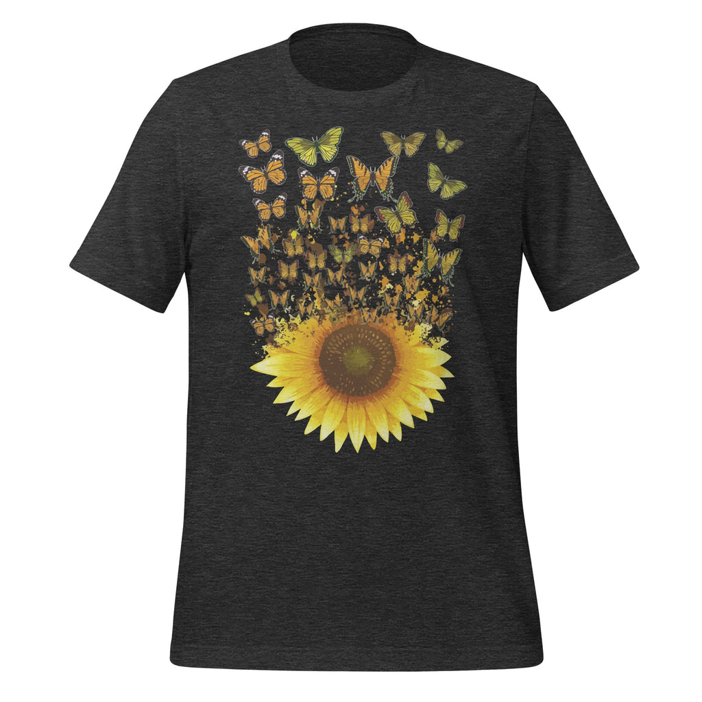 Adorable Butterfly Sunflower Graphic Art Unisex T-Shirt product image 5