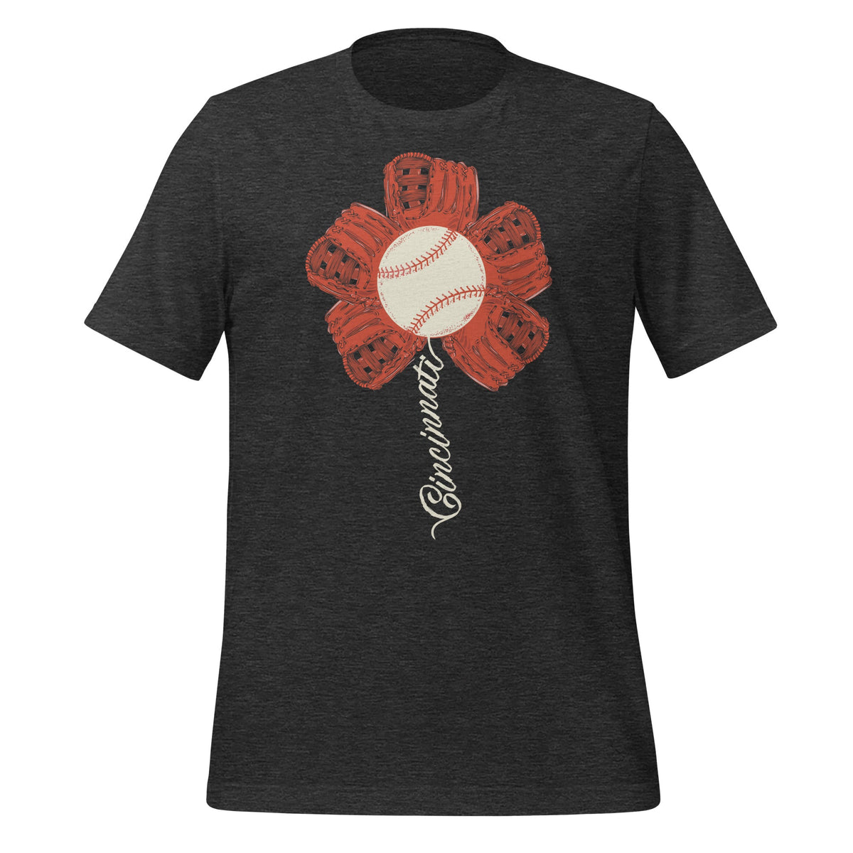 Cincinnati Baseball Flower Vintage Sports Fan Unisex T-Shirt product image 5