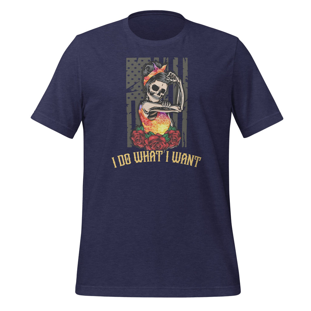I Do What I Want Skull Lady US Flag Sunset - Cool product image 3